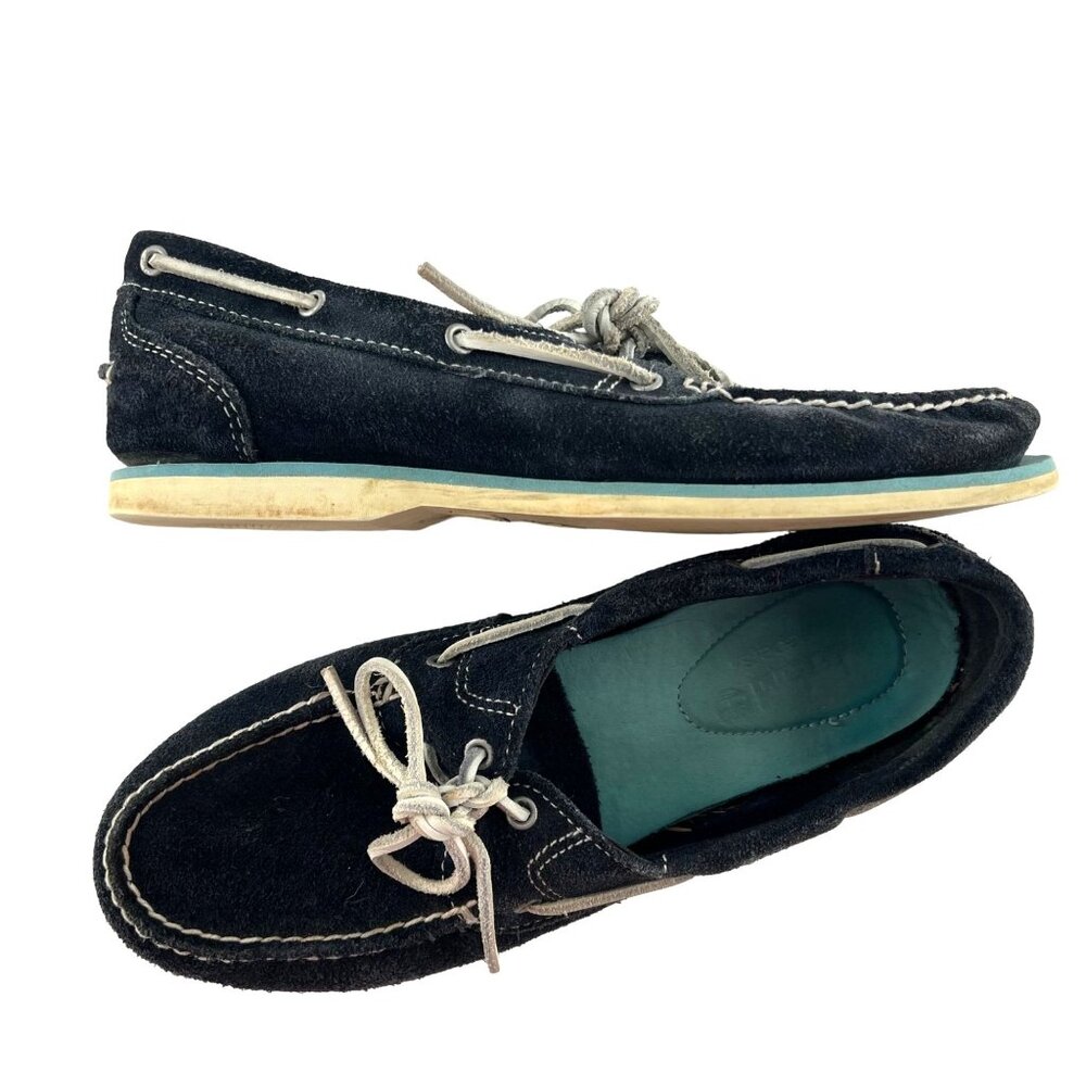 Timberland Earthkeepers Slip on Loafers Suede Blue Women's size 9.5 Boat Shoes